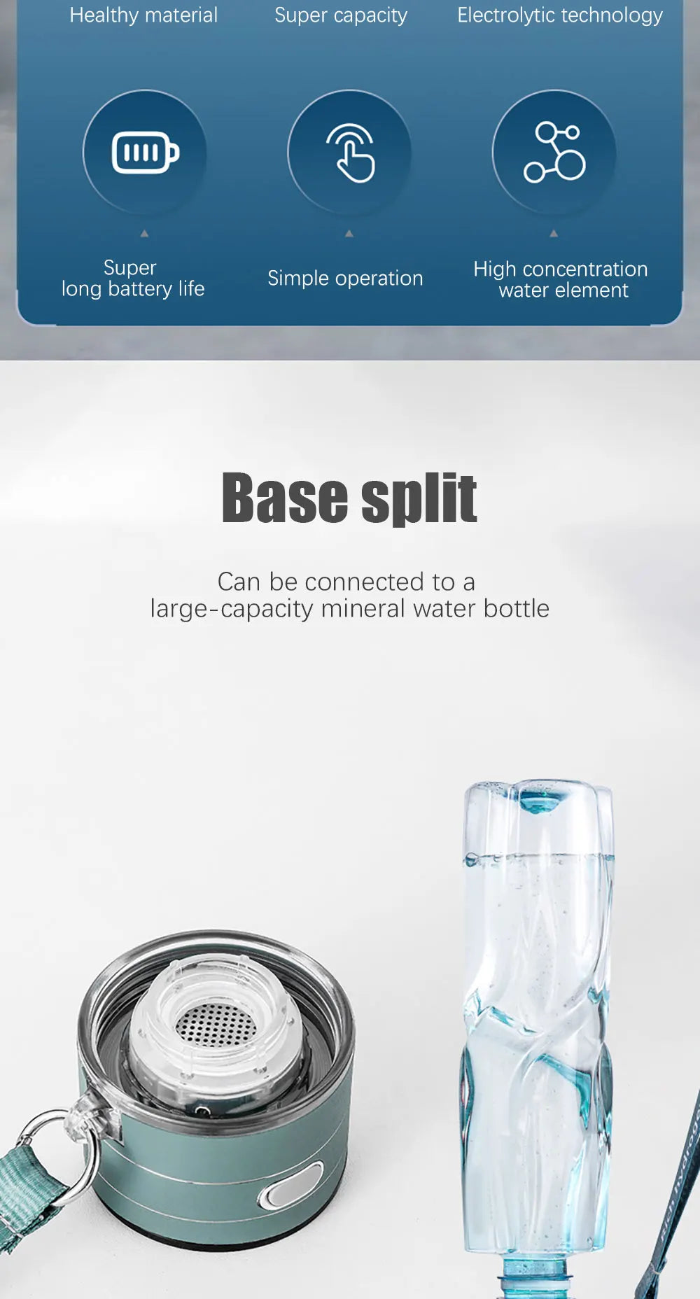 1.5L Hydrogen Water Bottle Hydrogen Rich Portable Sports Water Bottle Rich Molecular Hydrogen Water Generator Hydrogen Bottle