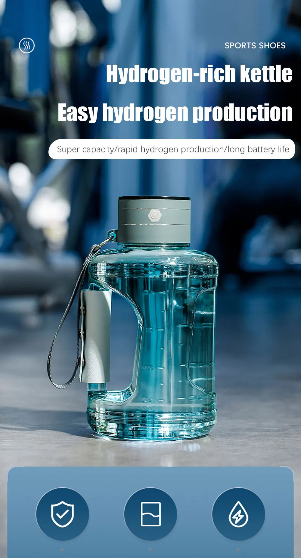 1.5L Hydrogen Water Bottle Hydrogen Rich Portable Sports Water Bottle Rich Molecular Hydrogen Water Generator Hydrogen Bottle