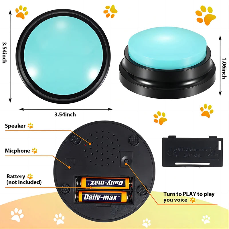 Dog Toys Funny Recordable Pet Travel Talking Pet Starters Pet Speaking Buttons Portable Cute Pet Supplies Communication Dog