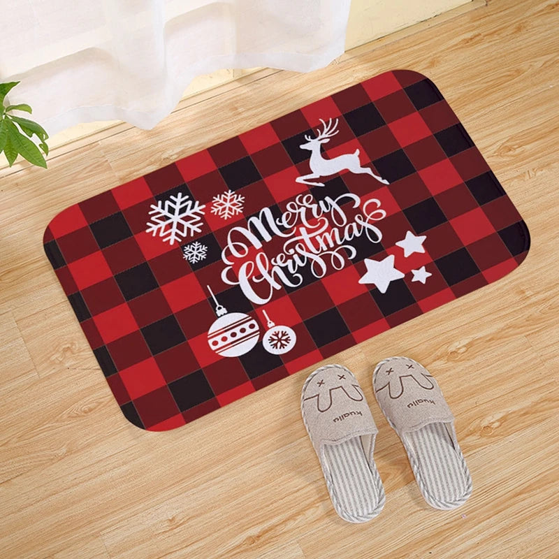 Christmas Door Mat Santa Claus Outdoor Carpet Decorations for Home