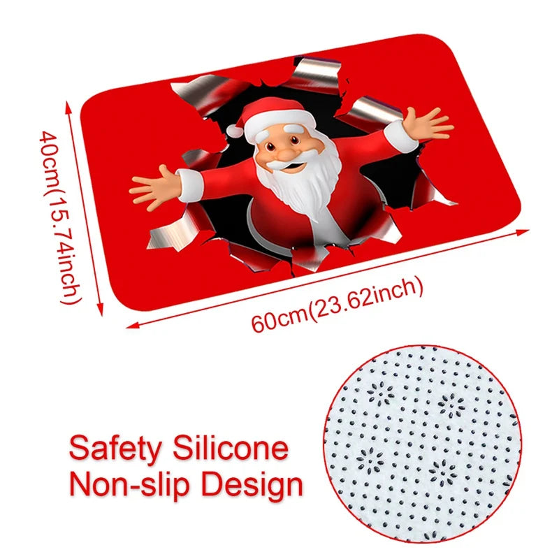 Christmas Door Mat Santa Claus Outdoor Carpet Decorations for Home