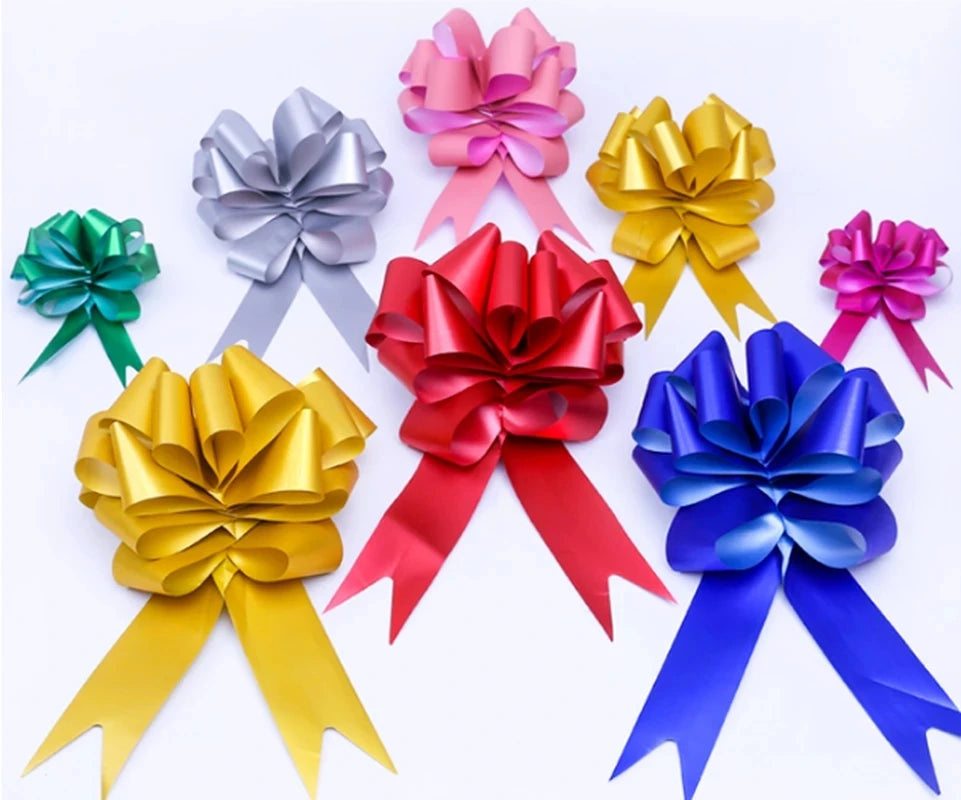 10/20/50pc Pull Bows Gift Knot Ribbon Christmas/Wedding Gift Decoration Knot Birthday Decor Gift Wrapping Bows Packing Car Decor