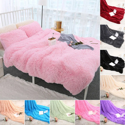 80x120cm Soft Fluffy Shaggy Warm Bed Sofa Bedspread Bedding Sheet Throw Blanket Blanket Christmas decorations for home Quilt