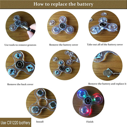 LED Light Up Fidget Spinner Luminous Finger Toy Hand Spinner Stress Reduction and Anxiety Relief Party Favors for Kids Adults