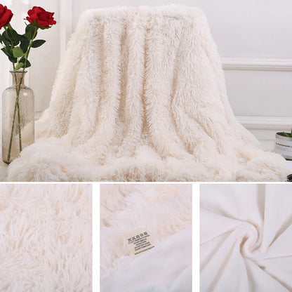 80x120cm Soft Fluffy Shaggy Warm Bed Sofa Bedspread Bedding Sheet Throw Blanket Blanket Christmas decorations for home Quilt