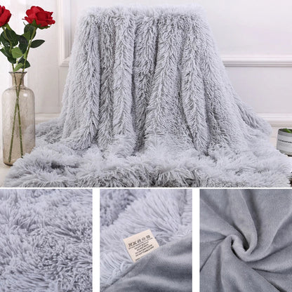 80x120cm Soft Fluffy Shaggy Warm Bed Sofa Bedspread Bedding Sheet Throw Blanket Blanket Christmas decorations for home Quilt