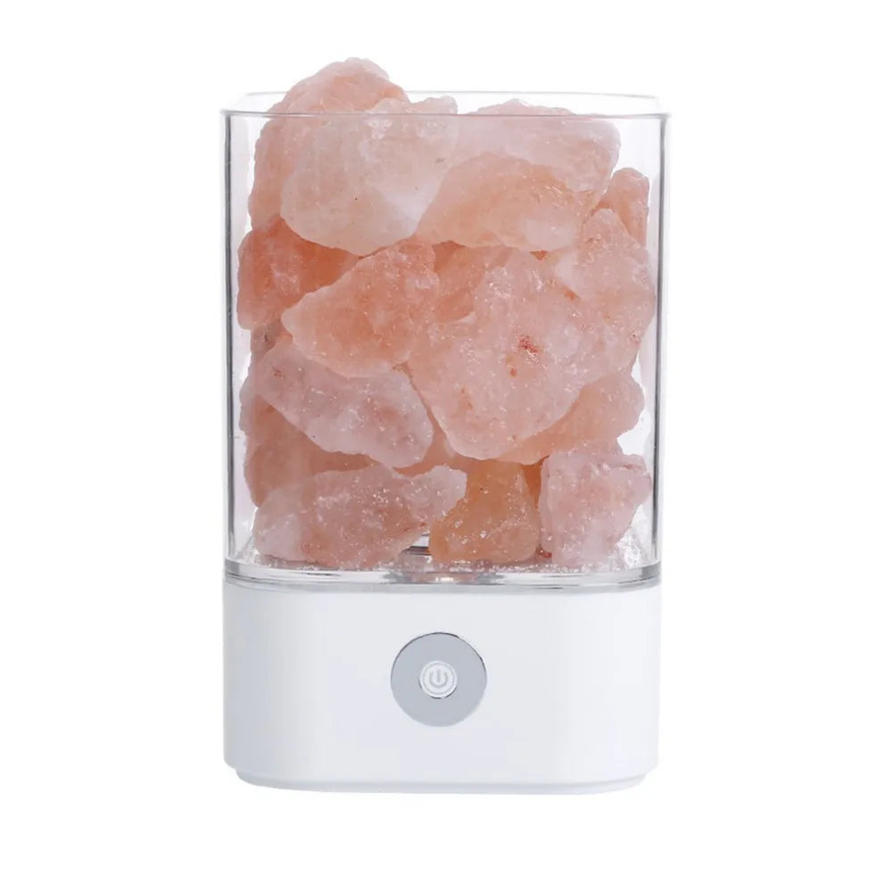 Salt Lamp Himalayan Crystal Salt Stone Night Light Lamp Negative Ion Air Purification Sleep Aid Square Round Lamp