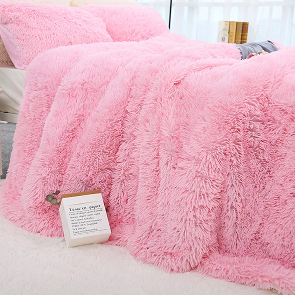 80x120cm Soft Fluffy Shaggy Warm Bed Sofa Bedspread Bedding Sheet Throw Blanket Blanket Christmas decorations for home Quilt