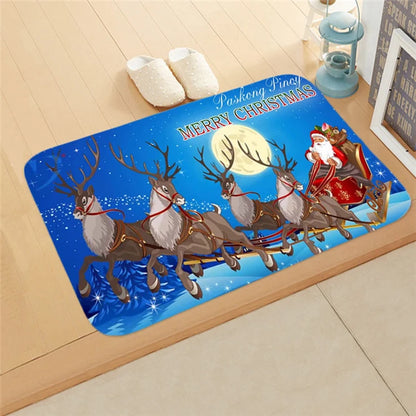 Christmas Mat Outdoor Carpet Doormat Santa Ornament Christmas Decoration Home Xmas Navidad Deco New Year Gift