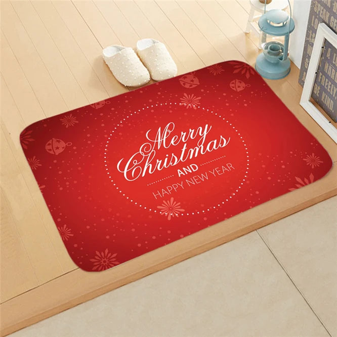 Christmas Mat Outdoor Carpet Doormat Santa Ornament Christmas Decoration Home Xmas Navidad Deco New Year Gift