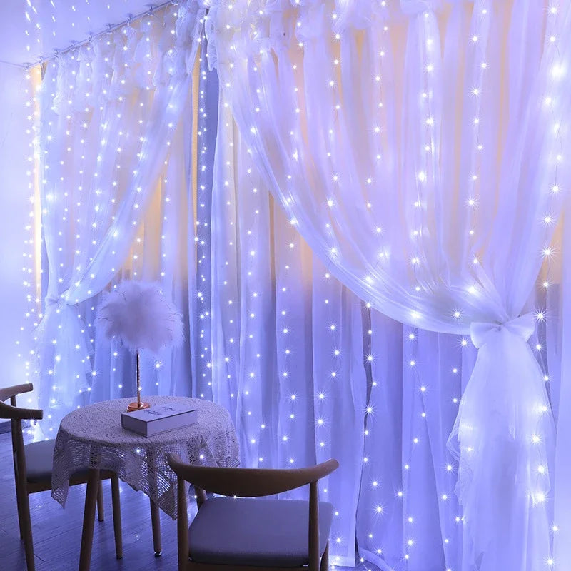 Christmas Lights Curtain Garland Christmas Decorations for Home Christmas Ornaments Xmas Gifts