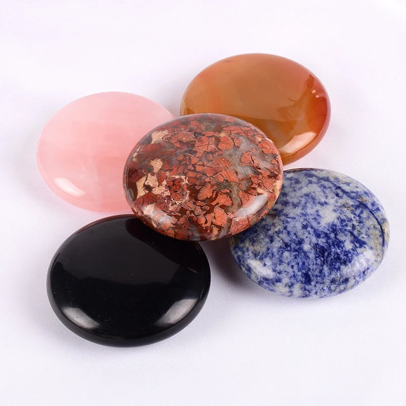 6.5*2  Big Hot Massage Stone Natural Stone And Quartz Healing Chakra SPA Reiki Crystal Body Back Hand Beauty Health Care Tool