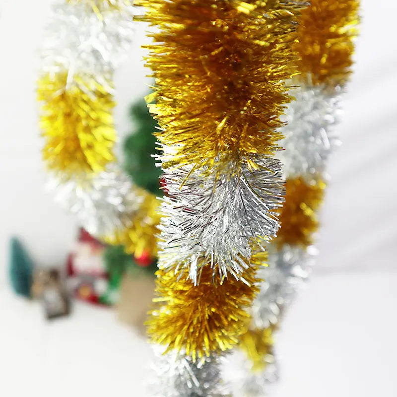 2.3m 5cm Gold Silver Tinsel Garland for Christmas Tree Decorations Wedding Birthday Party Supplies Holiday Party Home Decor Noel