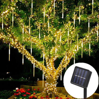 Solar LED Meteor Shower Light Holiday String Light Waterproof Fairy Garden Decor Outdoor Led Street Garland Christmas Decoration