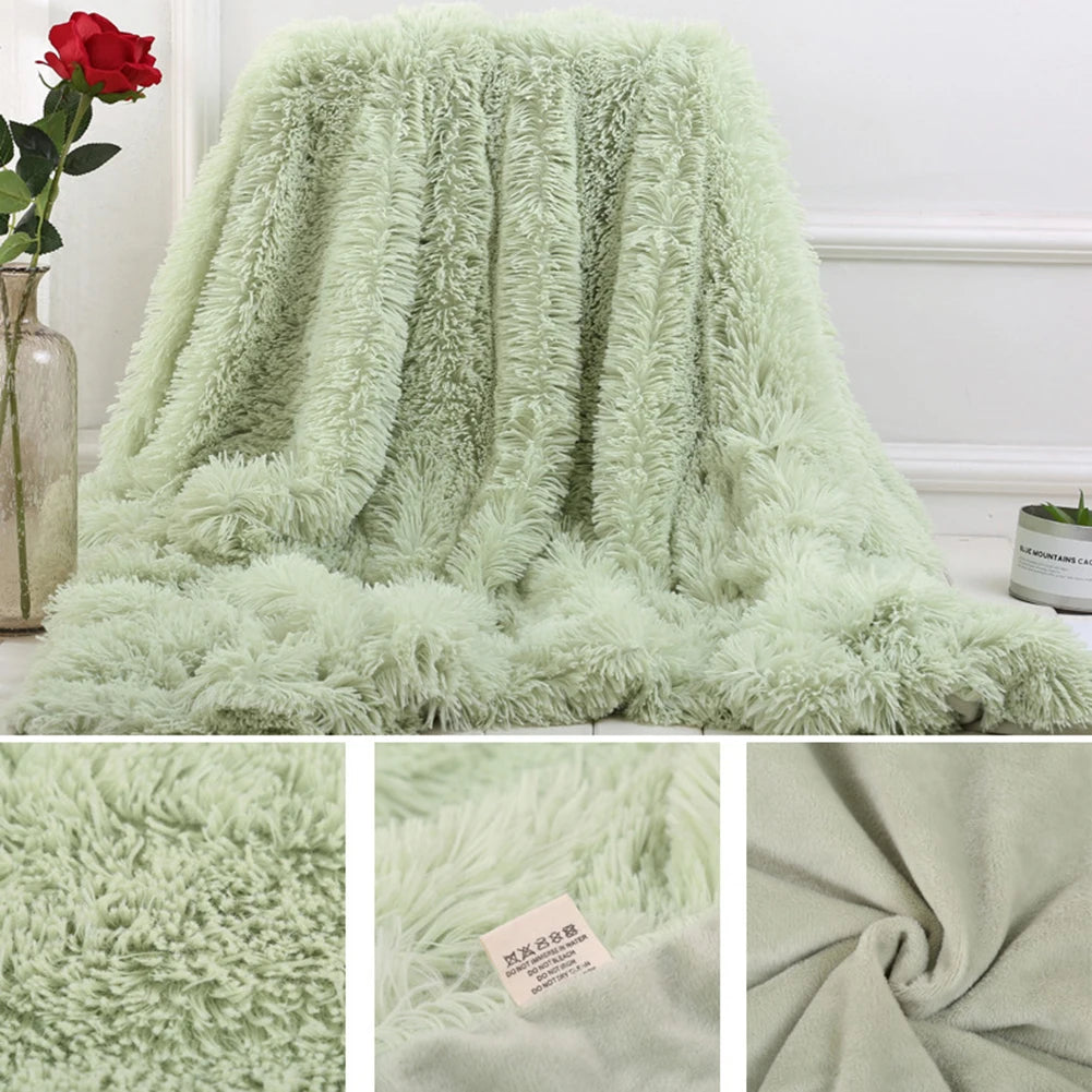 80x120cm Soft Fluffy Shaggy Warm Bed Sofa Bedspread Bedding Sheet Throw Blanket Blanket Christmas decorations for home Quilt