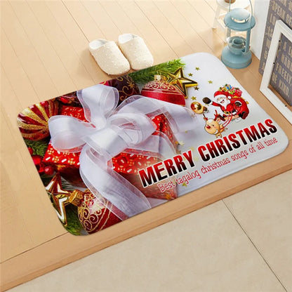 Christmas Mat Outdoor Carpet Doormat Santa Ornament Christmas Decoration Home Xmas Navidad Deco New Year Gift