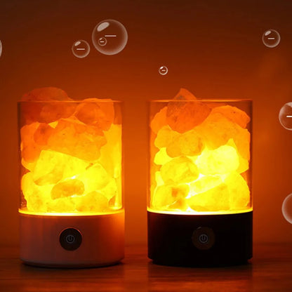 Salt Lamp Himalayan Crystal Salt Stone Night Light Lamp Negative Ion Air Purification Sleep Aid Square Round Lamp