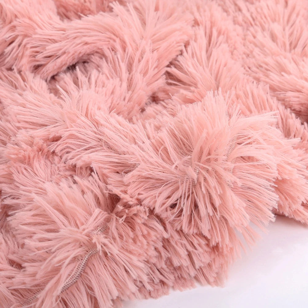 80x120cm Soft Fluffy Shaggy Warm Bed Sofa Bedspread Bedding Sheet Throw Blanket Blanket Christmas decorations for home Quilt