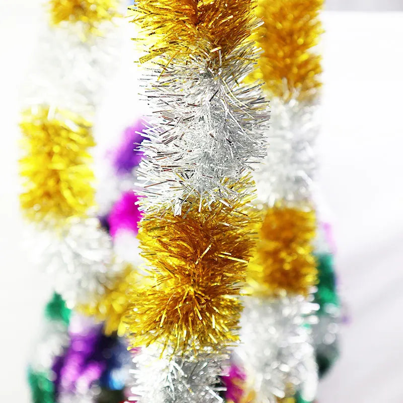 2.3m 5cm Gold Silver Tinsel Garland for Christmas Tree Decorations Wedding Birthday Party Supplies Holiday Party Home Decor Noel