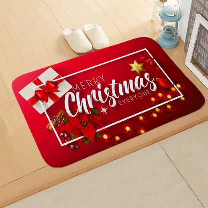 Christmas Mat Outdoor Carpet Doormat Santa Ornament Christmas Decoration Home Xmas Navidad Deco New Year Gift