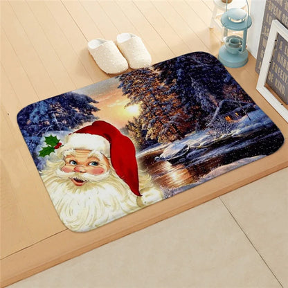 Christmas Mat Outdoor Carpet Doormat Santa Ornament Christmas Decoration Home Xmas Navidad Deco New Year Gift