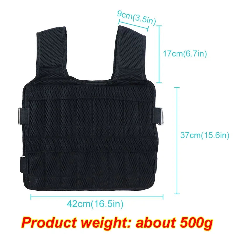 New 20kg 50kg Loading Weighted Vest Adjustable Exercise Training Fitness Jacket Gym Workout Boxing Vest Fitness Waistcoat