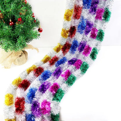 2.3m 5cm Gold Silver Tinsel Garland for Christmas Tree Decorations Wedding Birthday Party Supplies Holiday Party Home Decor Noel