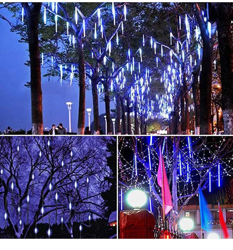 Solar LED Meteor Shower Light Holiday String Light Waterproof Fairy Garden Decor Outdoor Led Street Garland Christmas Decoration