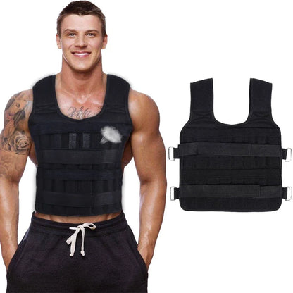 New 20kg 50kg Loading Weighted Vest Adjustable Exercise Training Fitness Jacket Gym Workout Boxing Vest Fitness Waistcoat