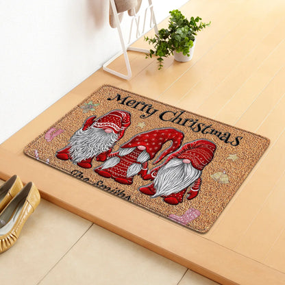 Christmas Decorations Doormat, Merry Xmas Gnomes Elk Rug Indoor Outdoor Entrance Carpet Holiday Home Decor Door Mat