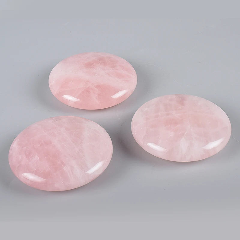 Big Hot Massage Stone Natural Chakra Palm stone Healing SPA Reiki Crystal Rose Quartz Beauty Health Care Energy Stone 60mm