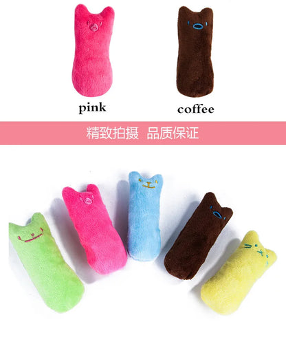 Teeth Grinding Catnip Toys Funny Interactive Plush Cat Toy Pet Kitten Chewing Vocal Toy Claws Thumb Bite Cat mint For Cats