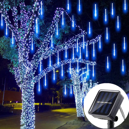 Solar LED Meteor Shower Light Holiday String Light Waterproof Fairy Garden Decor Outdoor Led Street Garland Christmas Decoration