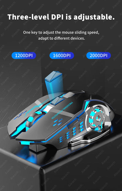 Bluetooth Mouse Gaming Computer Rechargeable Wireless Mouse USB Mechanical E-Sports Backlight PC Gamer Mouse For Computer