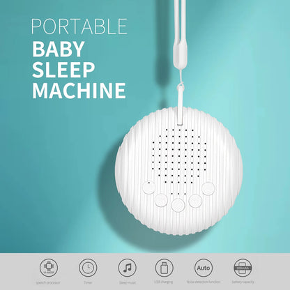 White Noise Sound Machine Portable Baby Sleep Machine 10 Soothing Sounds Volume Adjustable Built-in Rechargeable Battery USB