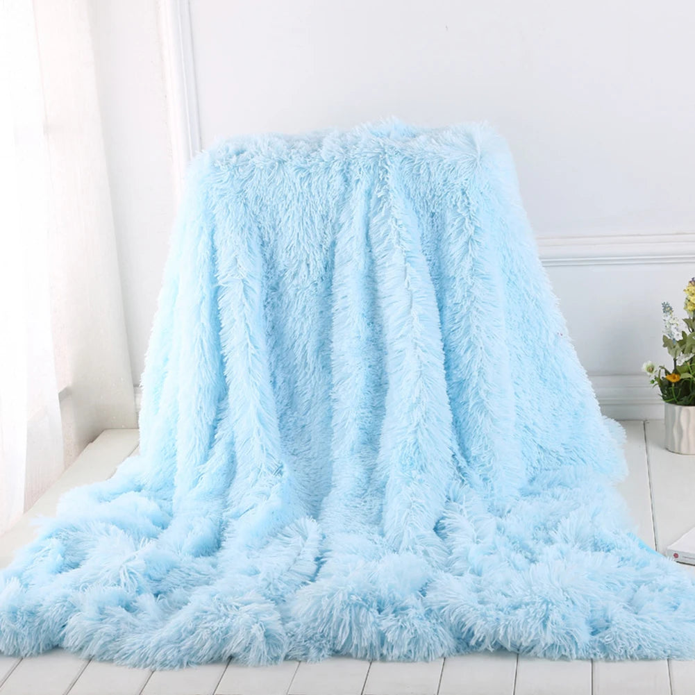 80x120cm Soft Fluffy Shaggy Warm Bed Sofa Bedspread Bedding Sheet Throw Blanket Blanket Christmas decorations for home Quilt