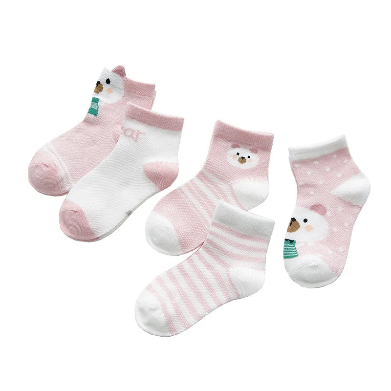 5Pairs/lot 0-2Y Infant Baby Socks Baby Socks for Girls Cotton Mesh Cute Newborn Boy Toddler Socks Baby Clothes Accessories