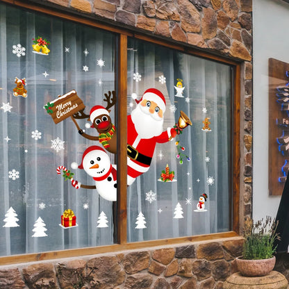 Merry Christmas Decoration for Home Wall Window Sticker Ornaments Garland New Year Christmas Decoration