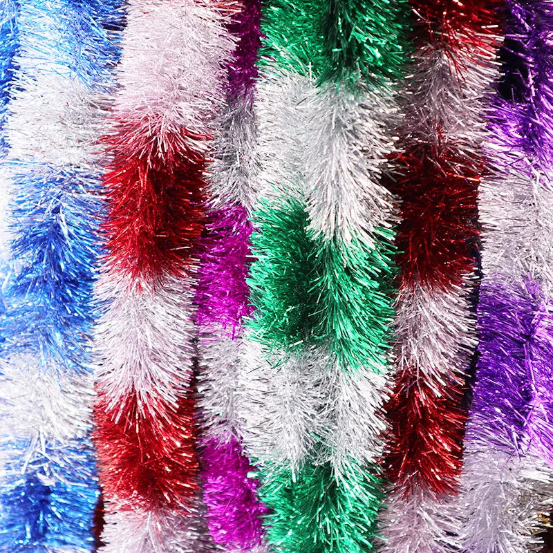 2.3m 5cm Gold Silver Tinsel Garland for Christmas Tree Decorations Wedding Birthday Party Supplies Holiday Party Home Decor Noel