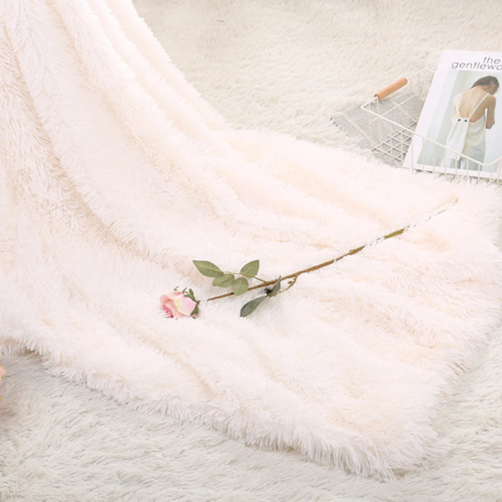 80x120cm Soft Fluffy Shaggy Warm Bed Sofa Bedspread Bedding Sheet Throw Blanket Blanket Christmas decorations for home Quilt