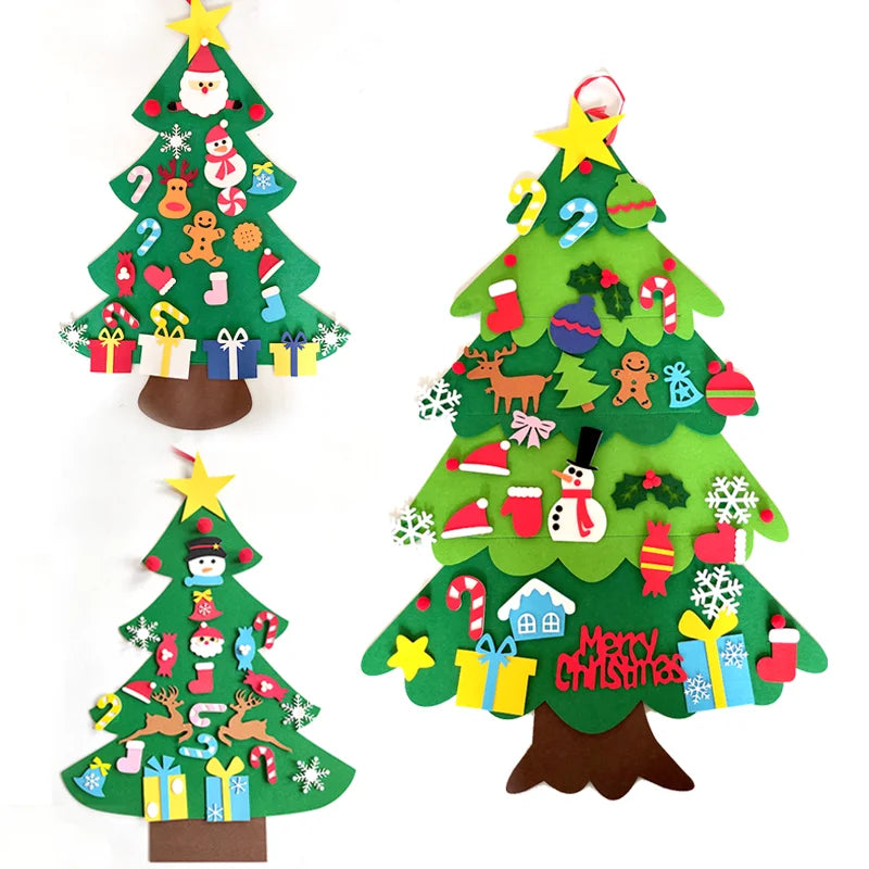 Felt Christmas Tree Decoration for Home, New Year, Christmas Ornaments Santa Claus