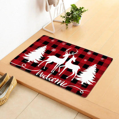 Christmas Decorations Doormat, Merry Xmas Gnomes Elk Rug Indoor Outdoor Entrance Carpet Holiday Home Decor Door Mat