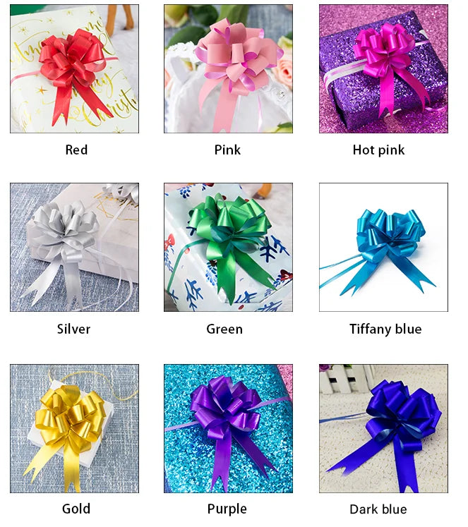 10/20/50pc Pull Bows Gift Knot Ribbon Christmas/Wedding Gift Decoration Knot Birthday Decor Gift Wrapping Bows Packing Car Decor