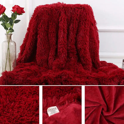 80x120cm Soft Fluffy Shaggy Warm Bed Sofa Bedspread Bedding Sheet Throw Blanket Blanket Christmas decorations for home Quilt