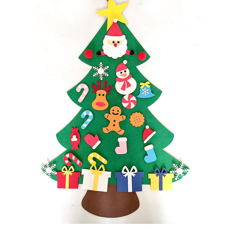 Felt Christmas Tree Decoration for Home, New Year, Christmas Ornaments Santa Claus