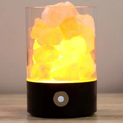 Salt Lamp Himalayan Crystal Salt Stone Night Light Lamp Negative Ion Air Purification Sleep Aid Square Round Lamp