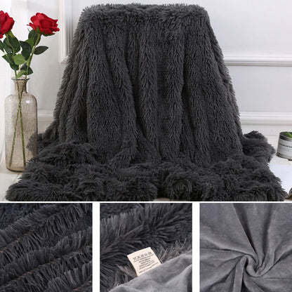 80x120cm Soft Fluffy Shaggy Warm Bed Sofa Bedspread Bedding Sheet Throw Blanket Blanket Christmas decorations for home Quilt