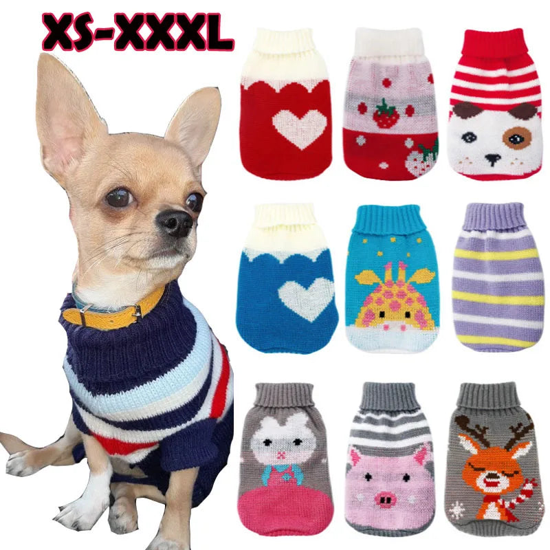 Pet Clothes Dog Sweater Cat Costume For Small Dogs Christmas Deer Clothing Cat Sweater Dogs Coat Halloween Warm Pet Knitte Coat