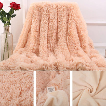 80x120cm Soft Fluffy Shaggy Warm Bed Sofa Bedspread Bedding Sheet Throw Blanket Blanket Christmas decorations for home Quilt