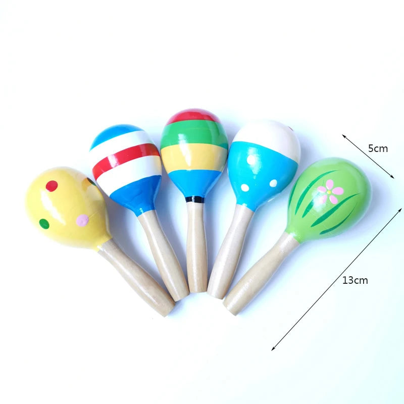 Montessori Wooden Rattles For Baby Crib Toys Baby Rattle Educational Musical Wooden Toys Children Games Baby Toys 0 12 Months